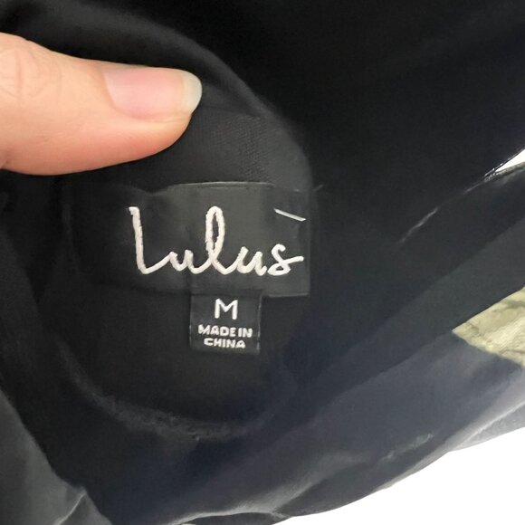 NWT Lulus Black Floral Print Chiffon Sleeveless Midi Dress Medium - Picture 7 of 12